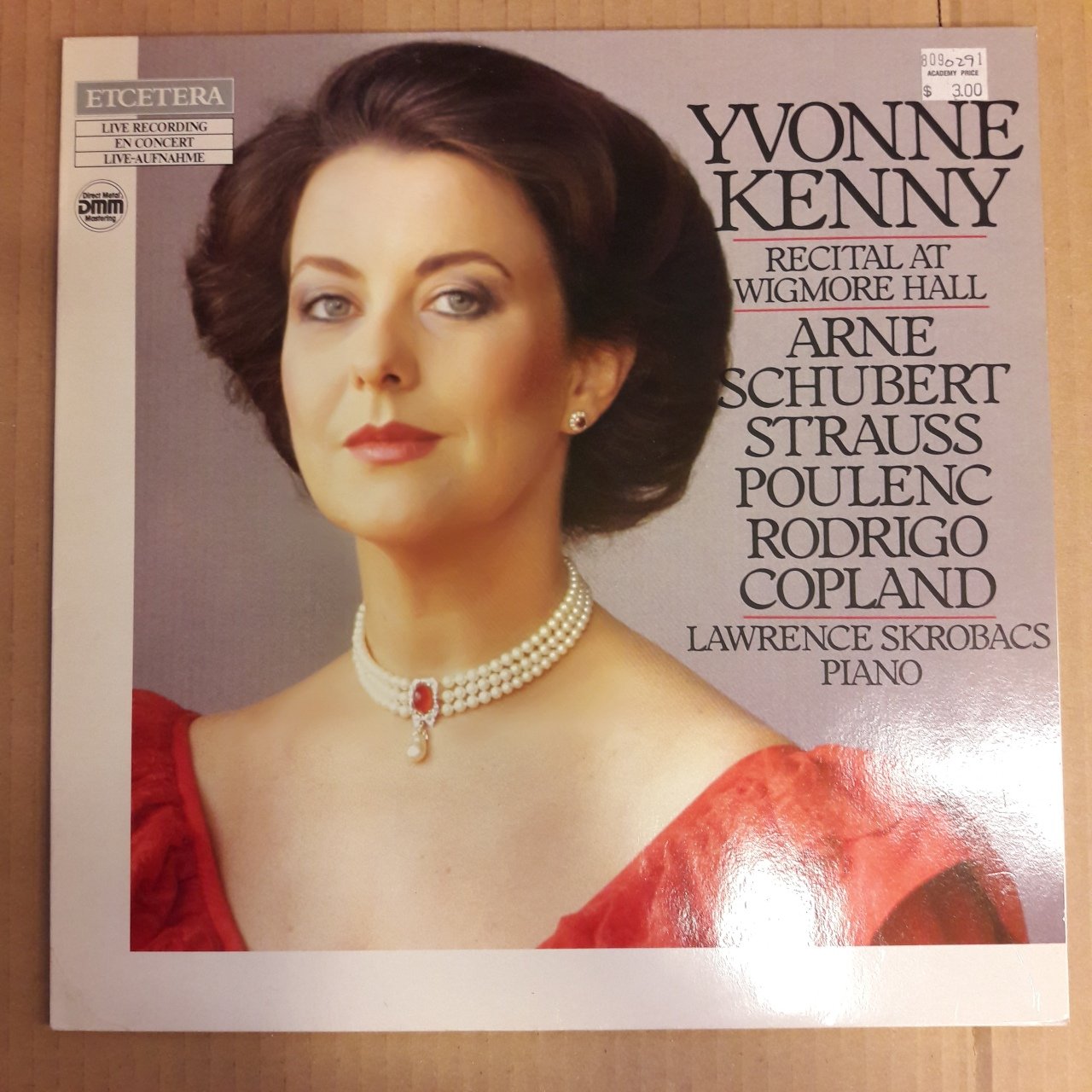 YVONNE KENNY (SOPRANO) - RECITAL AT WIGMORE HALL / SCHUBERT STRAUSS POULENC RODRIGO (1984 ) - LP 2.EL PLAK