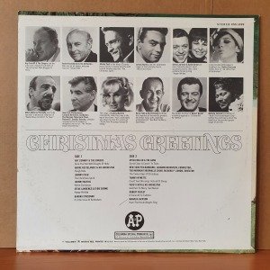 CHRISTMAS GREETINGS / JOHNNY CASH, BARBRA STREISAND, ROBERT GOULET, MAHALIA JACKSON, RAY CONNIFF (1975) - LP 2.EL PLAK