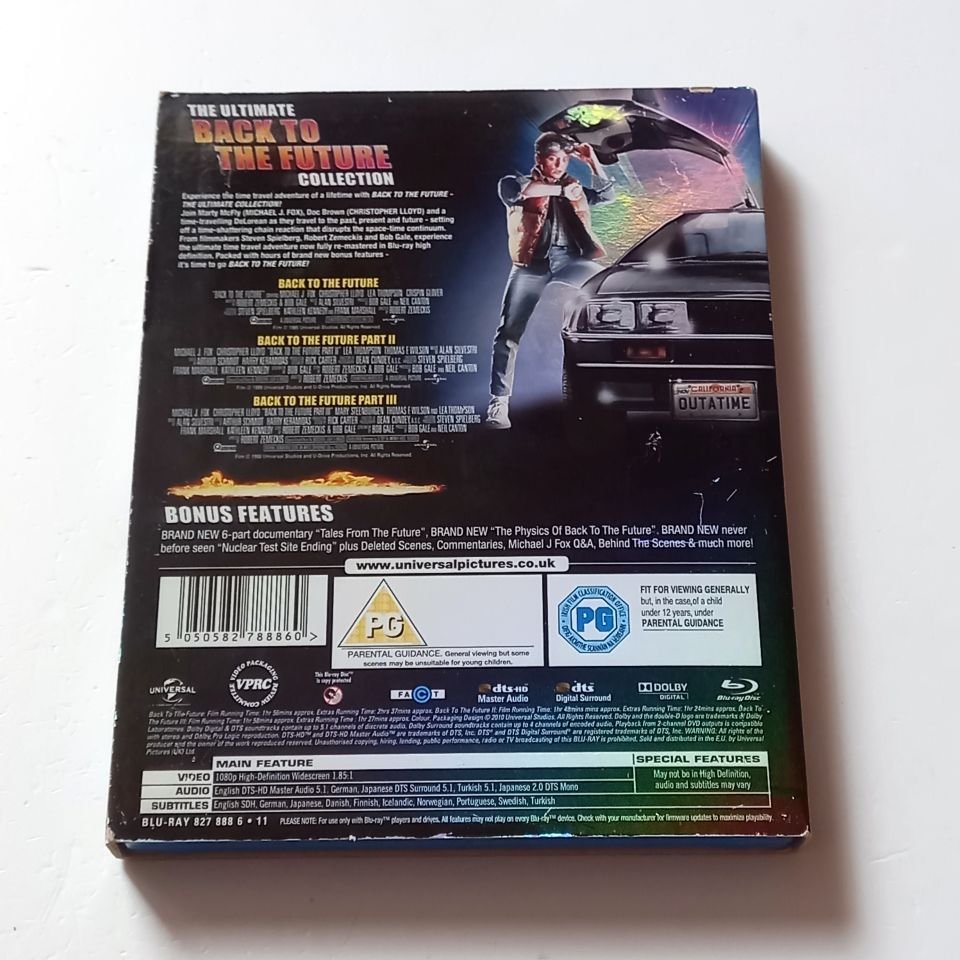 BACK TO THE FUTURE TRILOGY - MICHAEL J. FOX, CHRISTOPHER LLOYD - YÖN.: ROBERT ZEMECKIS - 3 X BLU-RAY SLIPCOVER 2.EL