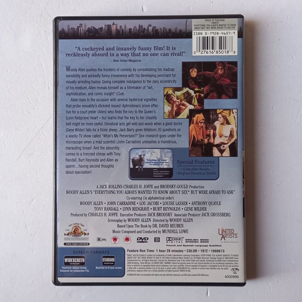 EVERYTHING YOU ALWAYS WANTED TO KNOW ABOUT SEX BUT WERE AFRAID TO ASK - WOODY ALLEN - DVD 1.BÖLGE 2.EL
