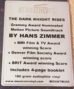 THE DARK KNIGHT RISES (2012) - SOUNDTRACK / HANS ZIMMER - LP 180GR 2021 EDITION SIFIR PLAK