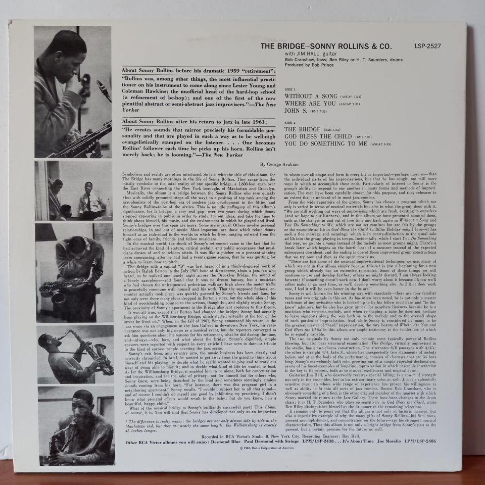 SONNY ROLLINS – THE BRIDGE (1962) - LP 2.EL PLAK