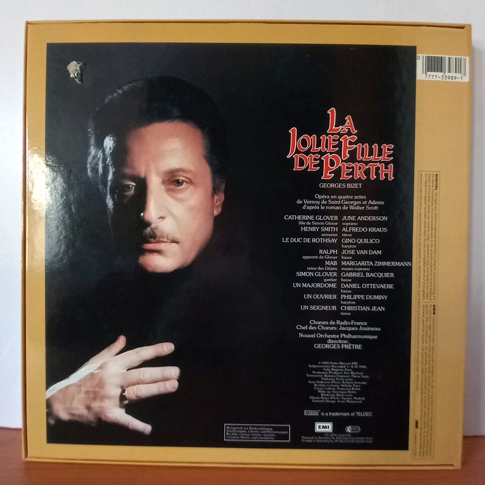 BIZET: LA JOLIE FILLE DE PERTH / JUNE ANDERSON, ALFREDO KRAUS, CHŒUR DE RADIO FRANCE, NOUVEL ORCHESTRA PHILHARMONIQUE, GEORGES PRETRE (1985) - 3LP BOX SET 2.EL PLAK