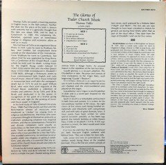 TALLIS: THE GLORIES OF TUDOR CHURCH MUSIC, DAVID WULSTAN (1974) - PLAK 2.EL