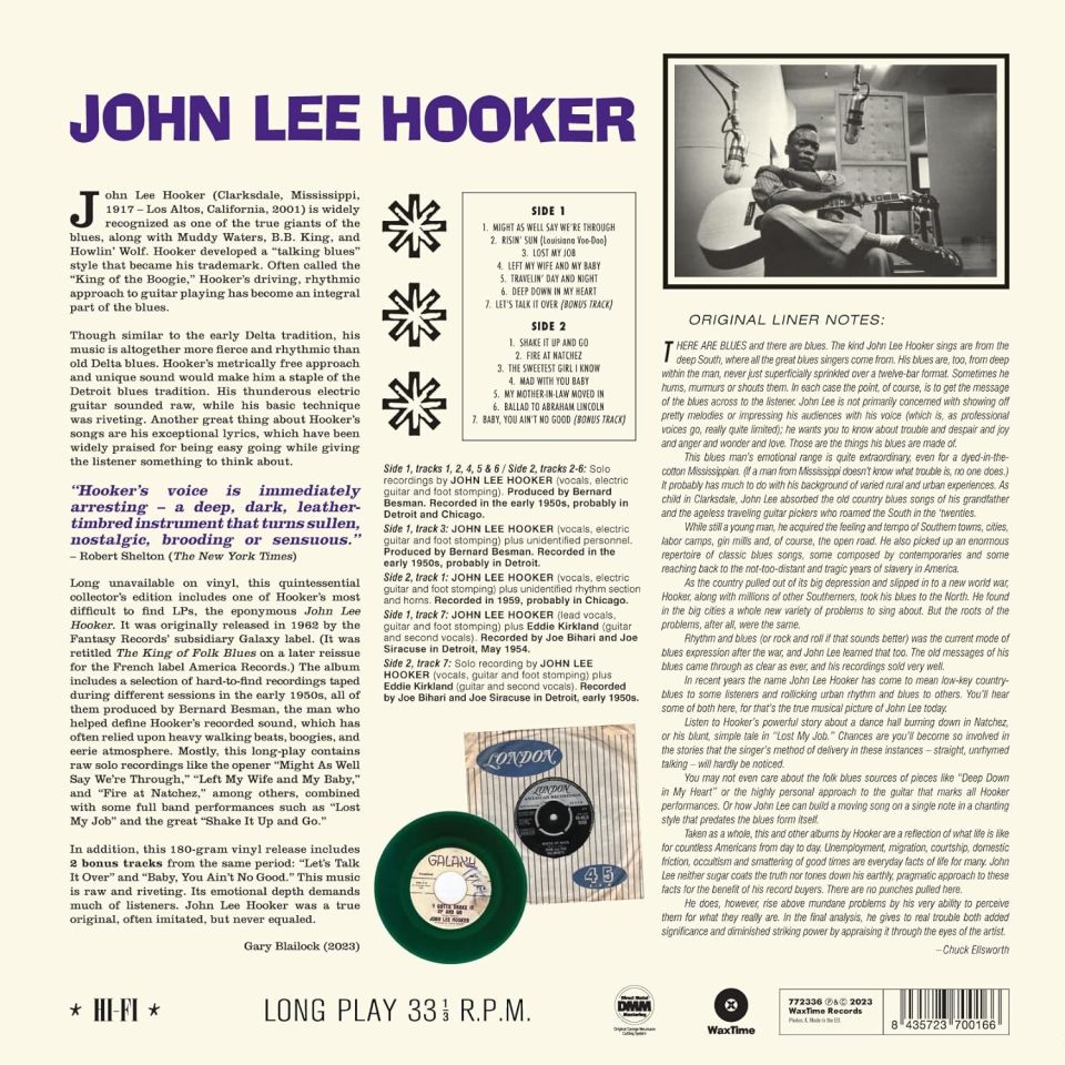 JOHN LEE HOOKER - JOHN LEE HOOKER / THE GALAXY ALBUM (1962) - LP 180GR 2023 EDITION SIFIR PLAK