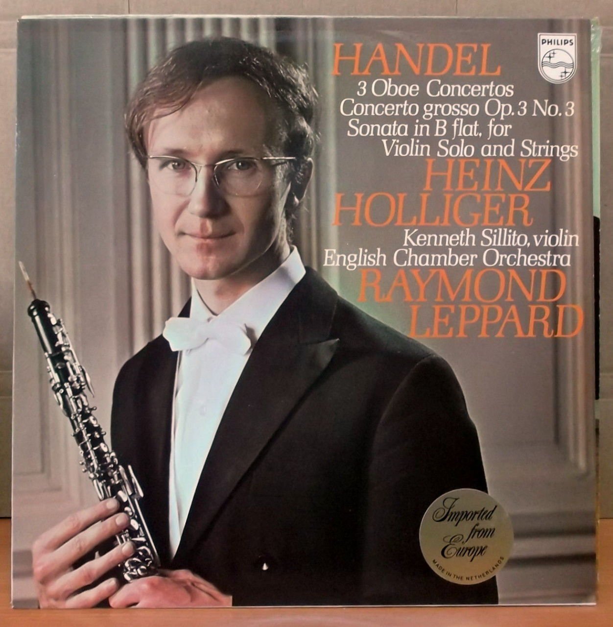 HANDEL Oboe Con. H. HOLLIGER R. LEPPARD LP 2.EL
