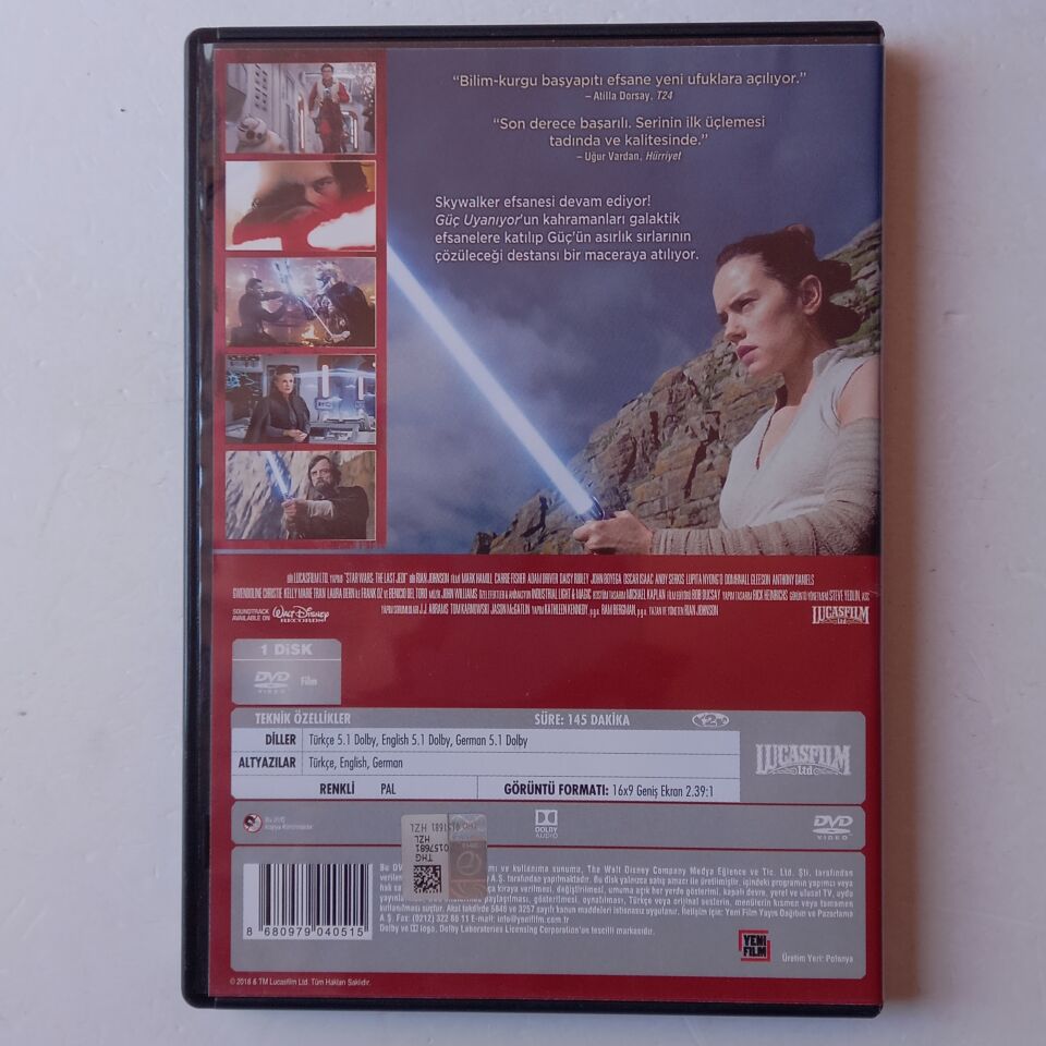 STAR WARS: SON JEDİ - MARK HAMILL, CARRIE FISHER, ADAM DRIVER - DVD 2.EL