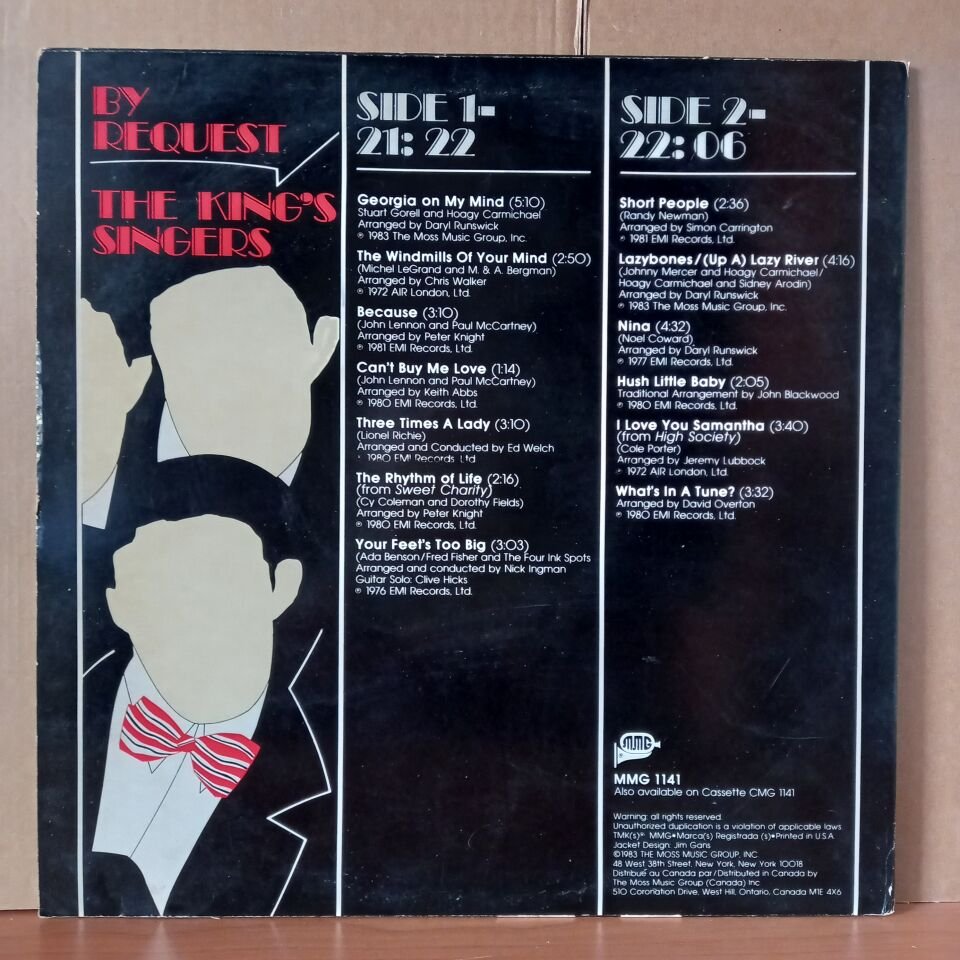 THE KING'S SINGERS – BY REQUEST (1983) - LP 2.EL PLAK
