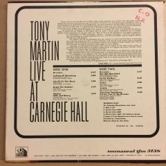 TONY MARTIN - LIVE AT CARNEGIE HALL (1964) MONO 2.EL PLAK