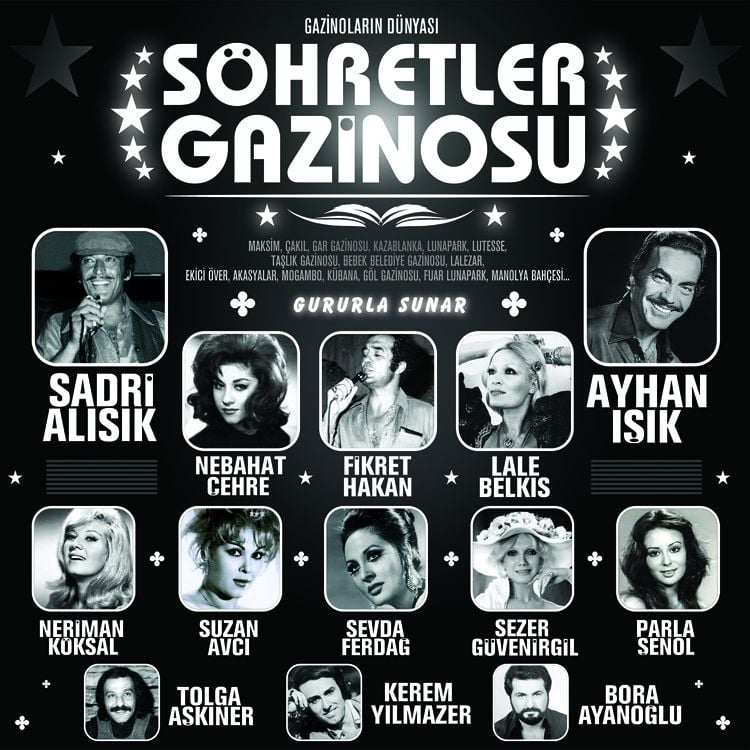ŞÖHRETLER GAZİNOSU / SADRİ ALIŞIK, AYHAN IŞIK, NEBAHAT ÇEHRE, FİKRET HAKAN, LALE BELKIS - 2022 BASKI LP SIFIR PLAK