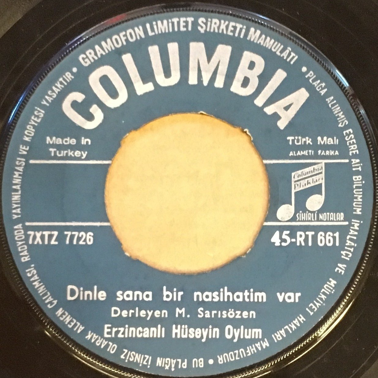 ERZİNCANLI HÜSEYİN OYLUM - ŞAHA DOĞRU GİDEN KERVAN / DİNLE SANA BİR NASİHATIM VAR 7'' 45 DEVİR