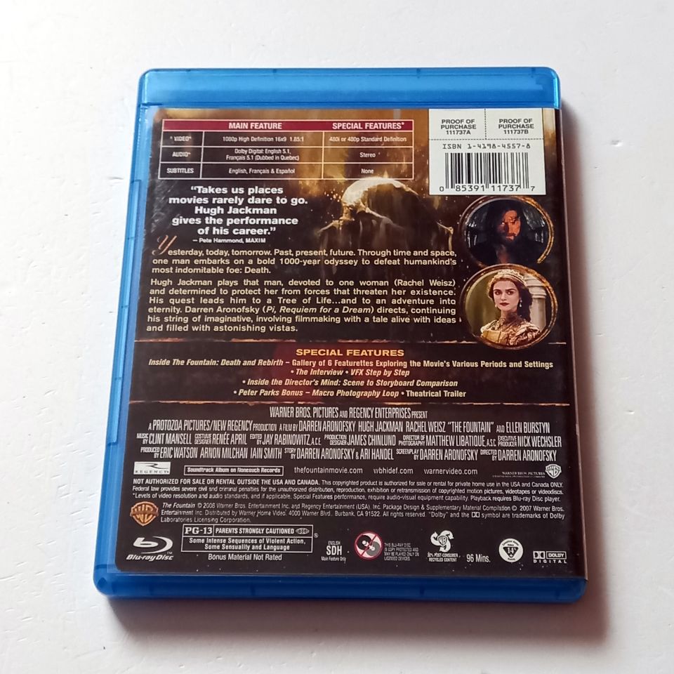 THE FOUNTAIN - HUGH JACKMAN, RACHEL WEISZ - YÖN.: DARREN ARONOFSKY - BLU-RAY REGION FREE TÜRKÇE ALTYAZI YOKTUR  2.EL