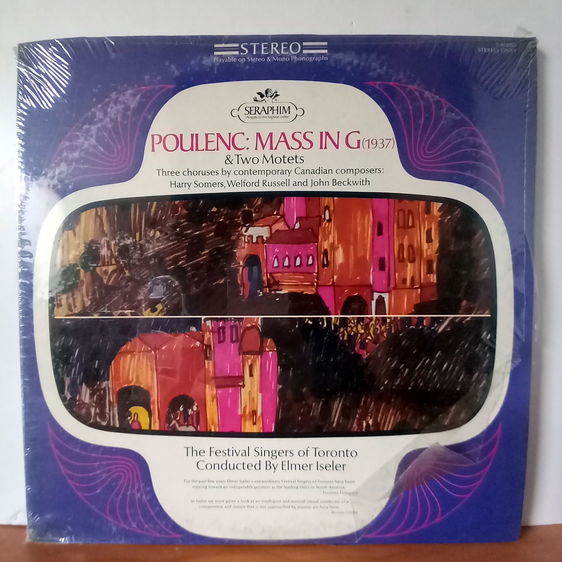 POULENC: MASS IN G & TWO MOTETS / THE FESTIVAL SINGERS OF TORONTO CONDUCTED BY ELMER ISELER (1968) - LP DÖNEM BASKI SIFIR PLAK