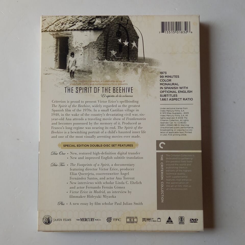 THE SPIRIT OF THE BEEHIVE / THE CRITERION COLLECTION - VICTOR ERICE, FERNANDO FERNAN GOMEZ, TERESA GIMPERA - 2 DVD 1.BÖLGE 2.EL
