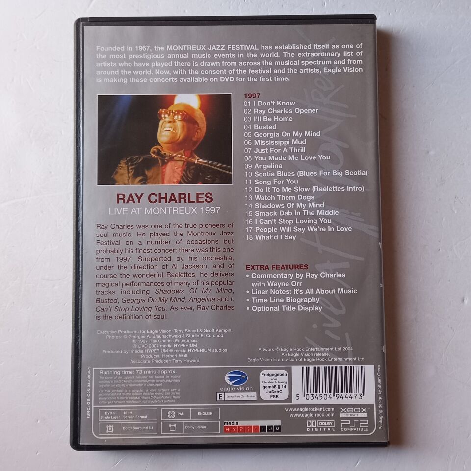 RAY CHARLES – LIVE AT MONTREUX 1997 (2004) - DVD 2.EL