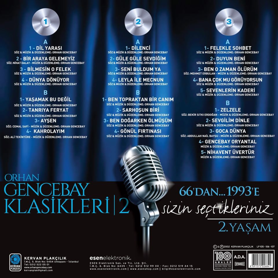 ORHAN GENCEBAY - KLASİKLERİ VOL. 2/ 1966-1993 - 3LP 2025 BASIM SIFIR PLAK