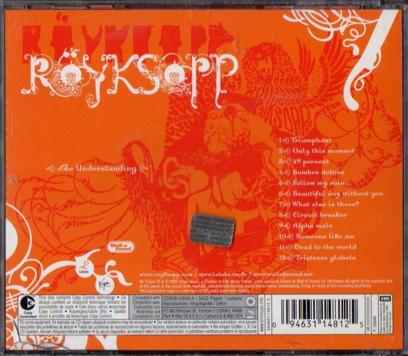 ROYKSOPP -THE UNDERSTANDING (2005) - CD LEFTFIELD / DOWNTEMPO ELECTRONIC 2.EL