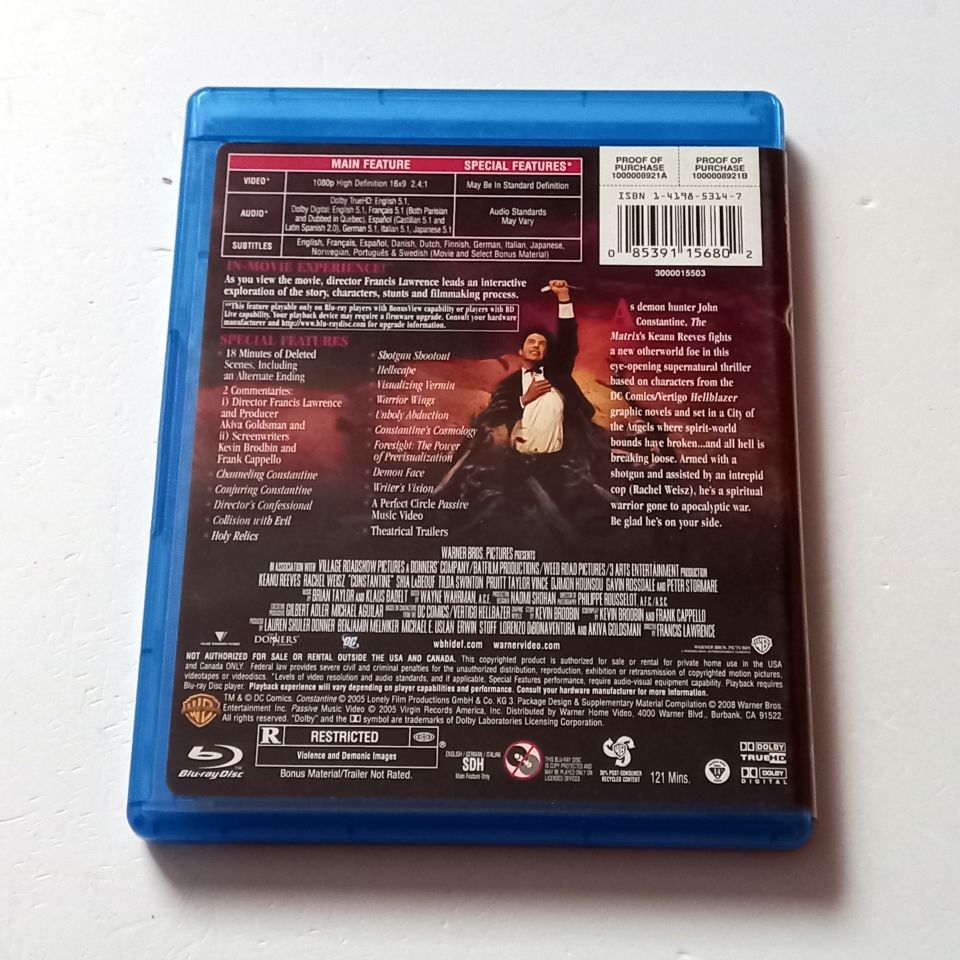 CONSTANTINE - KEANU REEVES, RACHEL WEISZ - YÖN.: FRANCIS LAWRENCE - BLU-RAY REGION FREE TÜRKÇE ALTYAZI YOKTUR  2.EL