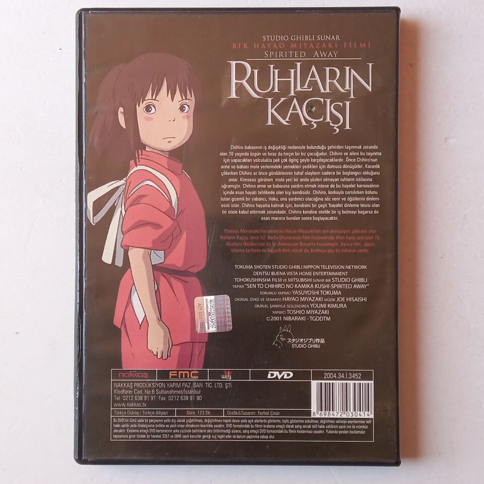 RUHLARIN KAÇIŞI - SPIRITED AWAY - DVD 2.EL