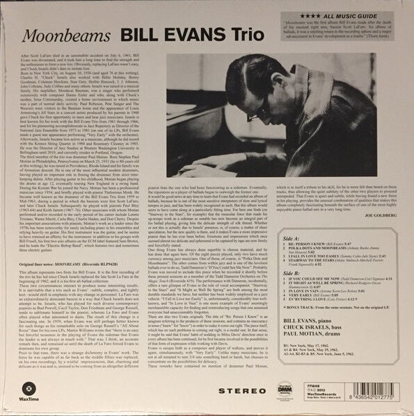 THE BILL EVANS TRIO - MOON BEAMS (1962) - LP 2013 REMASTERED REISSUE 180GR BLUE VINYL SIFIR PLAK