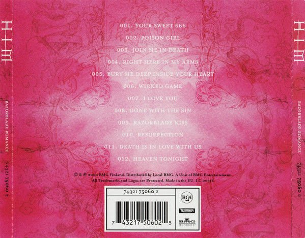 HIM – RAZORBLADE ROMANCE (1999) - CD REISSUE JEWEL CASE AMBALAJINDA SIFIR