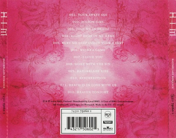 HIM – RAZORBLADE ROMANCE (1999) - CD REISSUE JEWEL CASE AMBALAJINDA SIFIR