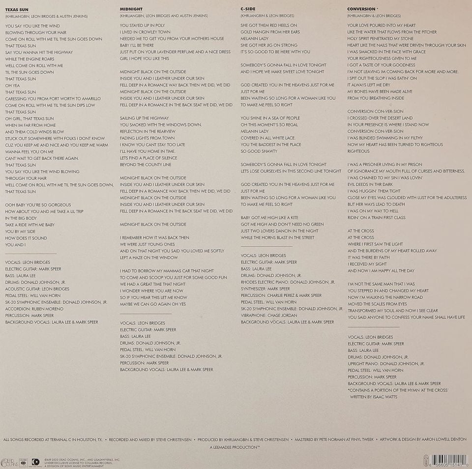 KHRUANGBIN & LEON BRIDGES - TEXAS SUN EP (2022) - LP (4 TRACKS) SIFIR PLAK