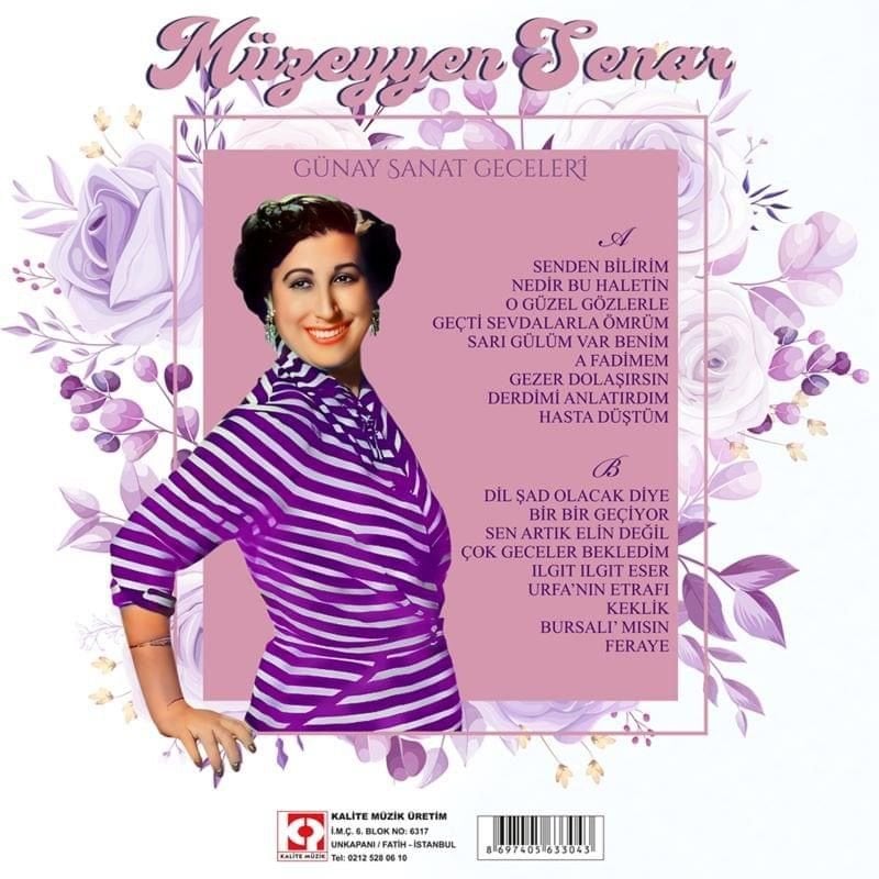 MÜZEYYEN SENAR - GÜNAY SANAT GECELERİ (1990) - LP 2024 BASKI BEYAZ RENKLİ PLAK