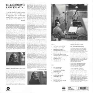 BILLIE HOLIDAY – LADY IN SATIN (1958) - LP 2012 REMASTERED REISSUE 180GR SIFIR PLAK