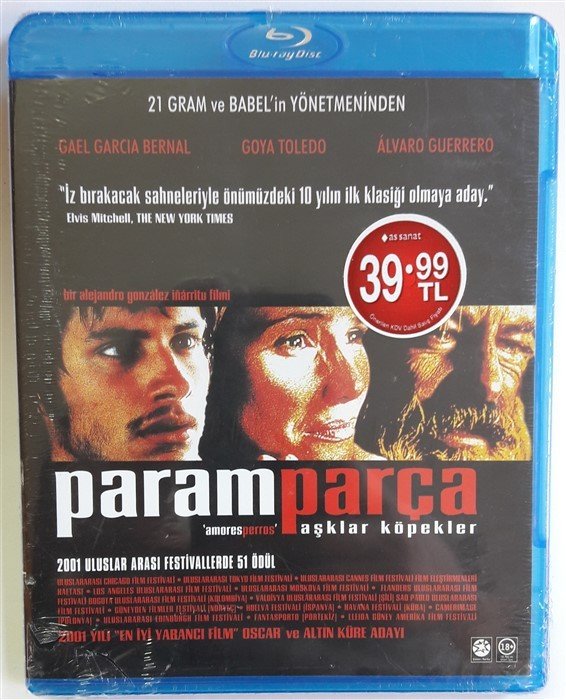 PARAMPARÇA AŞKLAR KÖPEKLER - AMORES PERROS - GAEL GARCIA BERNAL - ALEJANDRO GONZÁLEZ IÑÁRRITU - BLU-RAY SIFIR