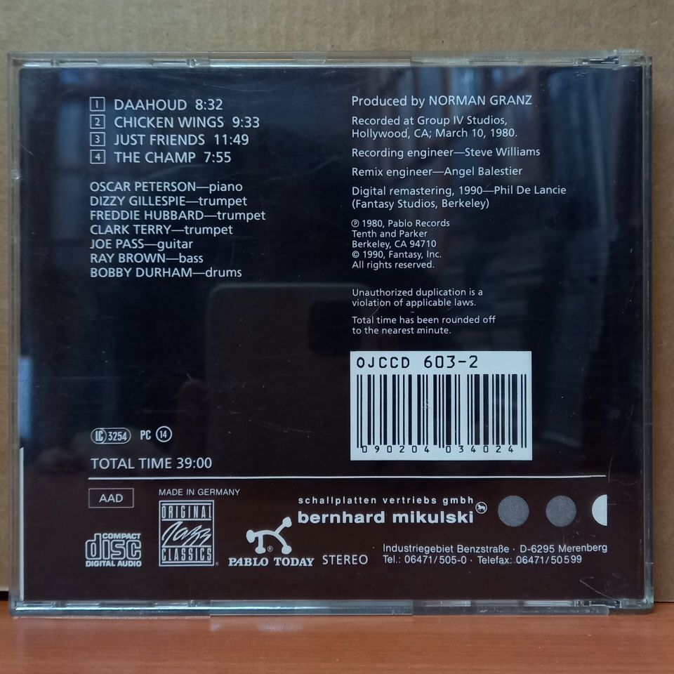 DIZZY GILLESPIE, FREDDIE HUBBARD, CLARK TERRY, THE OSCAR PETERSON, RAY BROWN, JOE PASS, BOBBY DURHAM – THE TRUMPET SUMMIT MEETS THE OSCAR PETERSON BIG FOUR (1980) - CD 2.EL