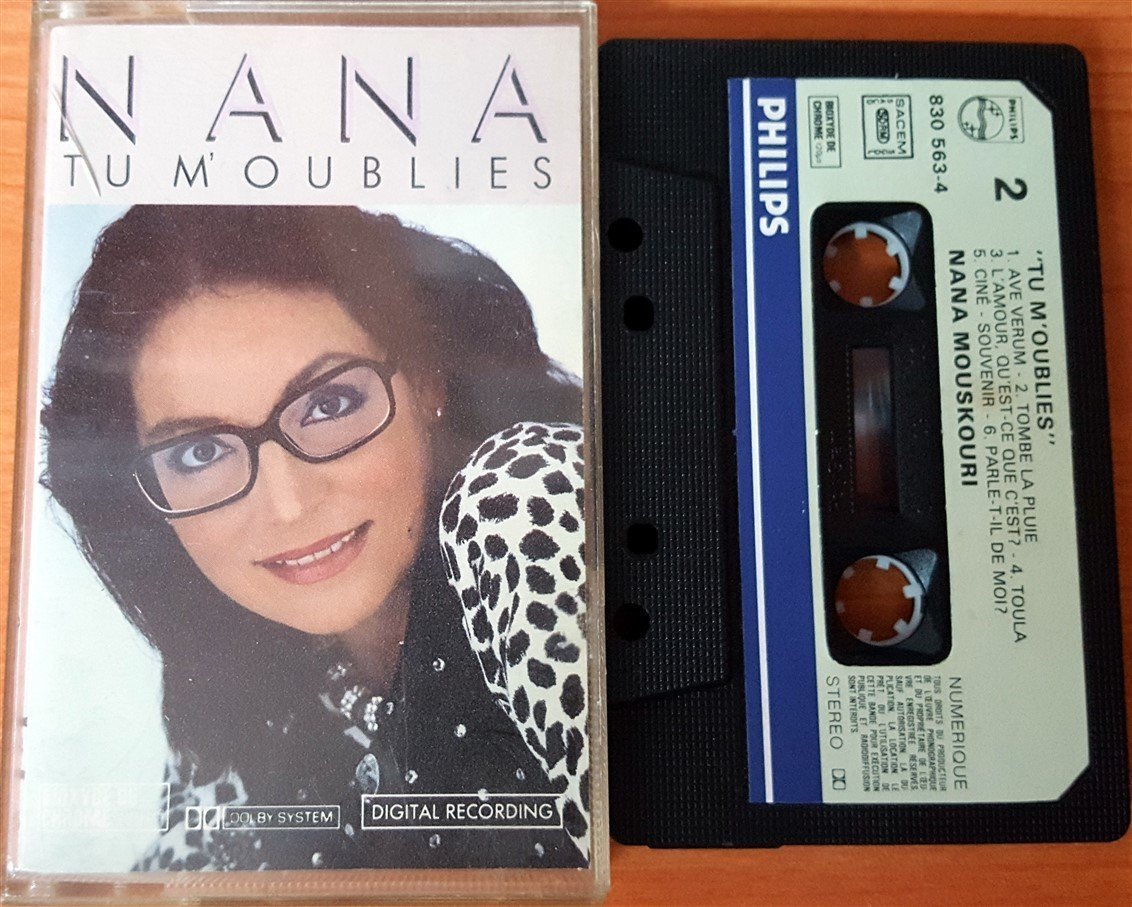 NANA MOUSKOURI - TU M'OUBLIES CASSETTE MADE IN FRANCE ''USED'' PAPER LABEL