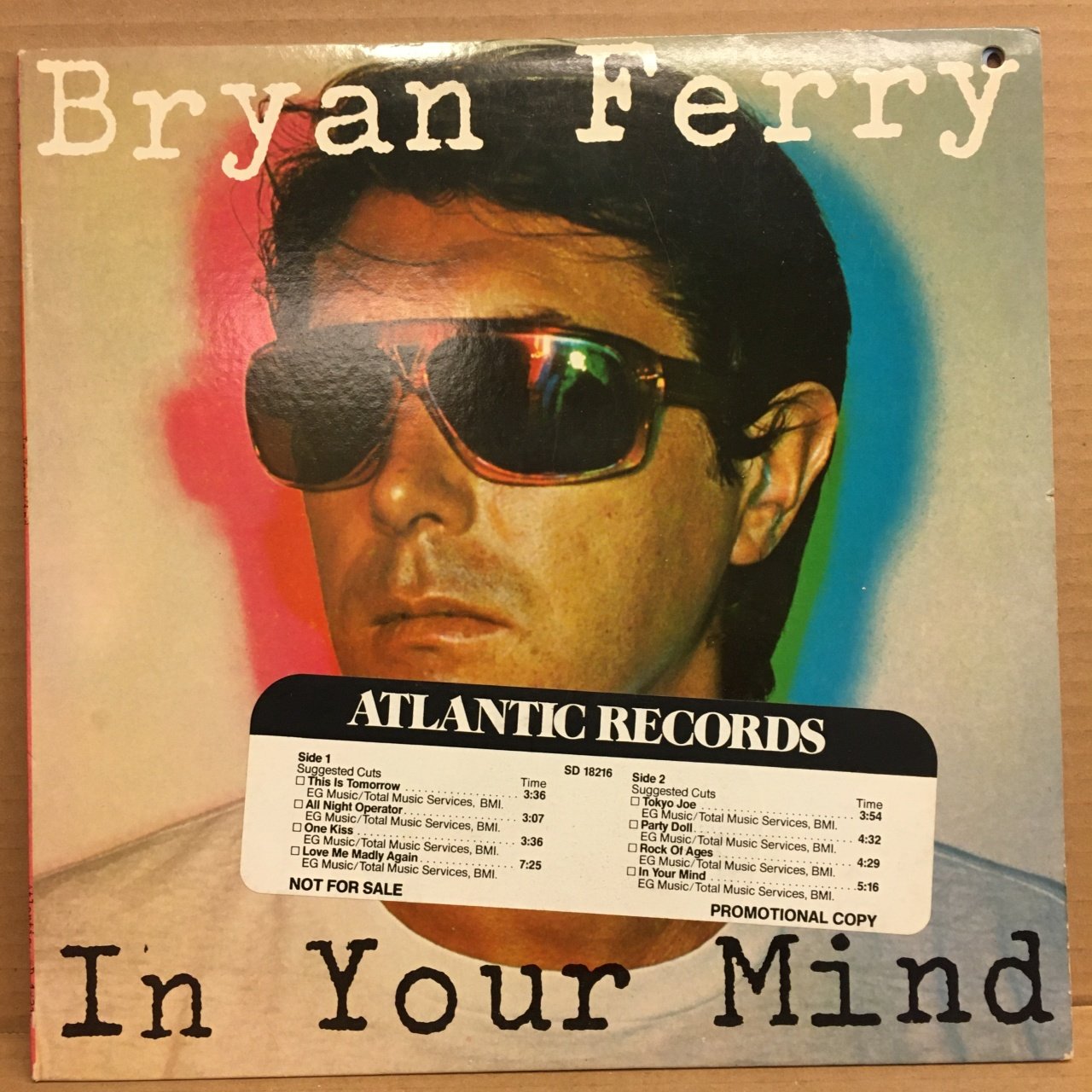 BRYAN FERRY - IN YOUR MIND 1977 LP 2.EL PLAK PROMO