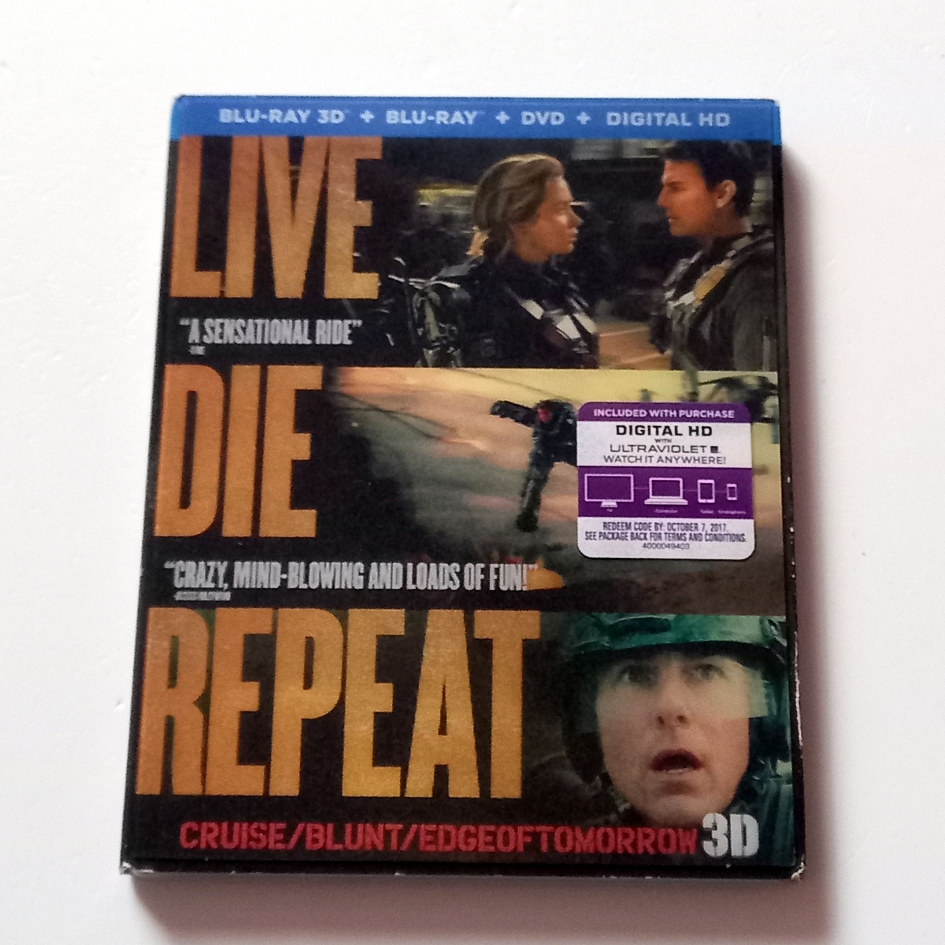 EDGE OF TOMORROW - TOM CRUISE, EMILY BLUNT - YÖN: DOUG LIMAN - 3 DISC BLU-RAY HOLOGRAM SLIPCASE SIFIR 1. BÖLGE TR ALTYAZI YOKTUR