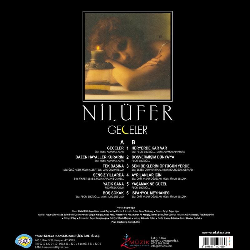 NİLÜFER - GECELER (1987) - LP SARI RENKLİ 2026 BASIM SIFIR PLAK