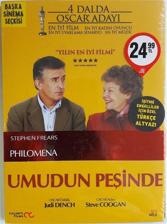UMUDUN PEŞİNDE - PHILOMENA - JUDI DENCH - STEVE COOGAN - STEPHEN FREARS - DVD SIFIR