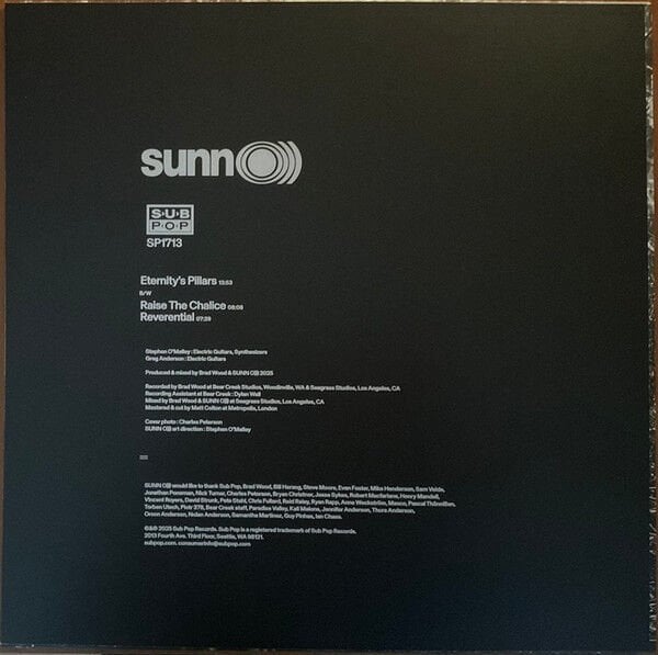 SUNN O))) - Eternity's Pillars B/W Raise The Chalice & Reverential (2025) - MAXI SINGLE 12'' 33RPM RED COLOURED EDITION SIFIR PLAK