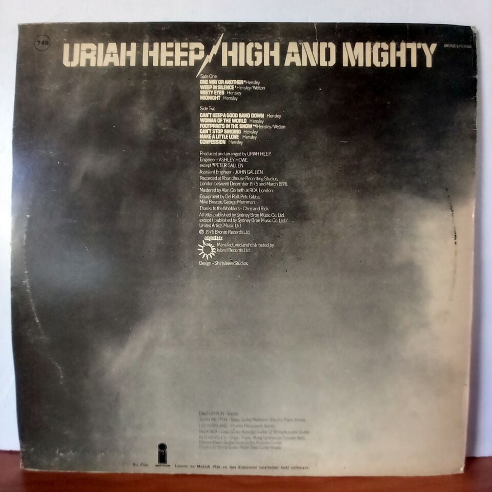 URIAH HEEP – HIGH AND MIGHTY (1976) - YERLİ BASKI LP 2.EL PLAK