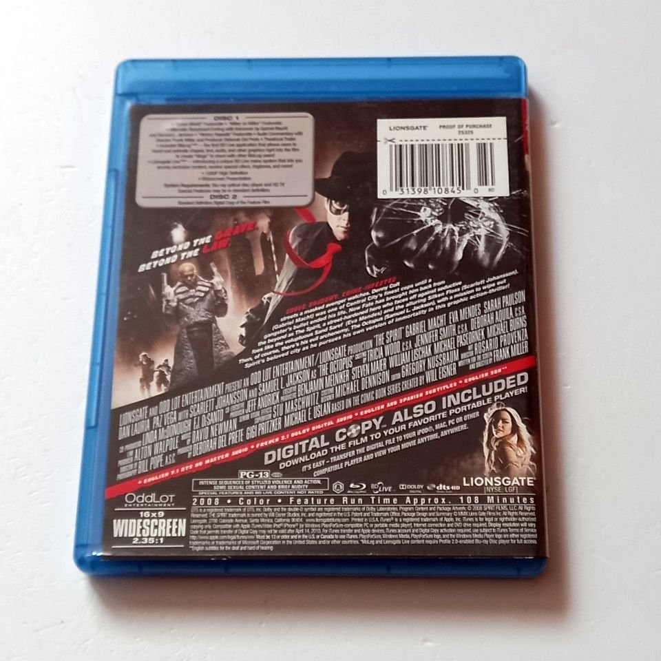 THE SPIRIT - GABRIEL MACHT, EVA MENDES, SAMUL L. JACKSON - YÖN.: FRANK MILLER - BLU-RAY + DIGITAL COPY REGION A TÜRKÇE ALTYAZI YOKTUR 2.EL