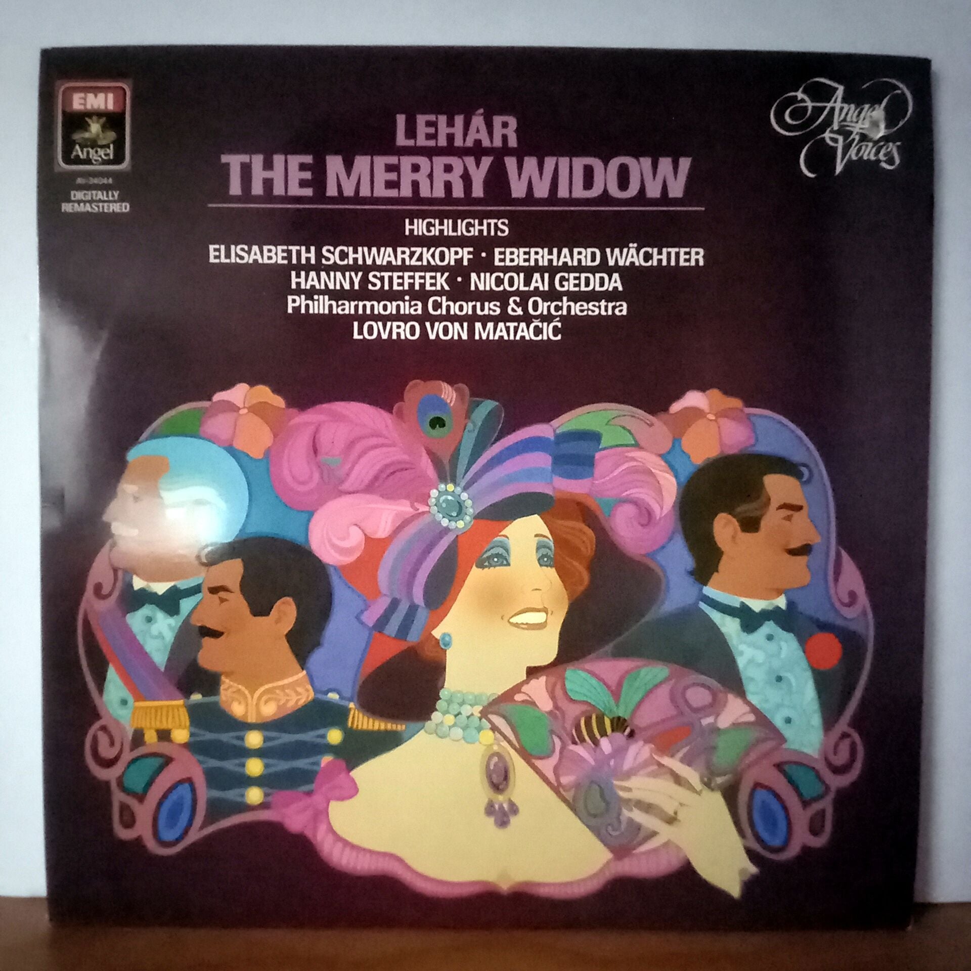 LEHAR: THE MERRY WIDOW (HIGHLIGHTS) / ELISABETH SCHWARZKOPF · EBERHARD WACHTER, HANNY STEFFEK · NICOLAI GEDDA, PHILHARMONIA CHORUS & ORCHESTRA, LOVRO VON MATACIC (1985) - LP 2.EL PLAK