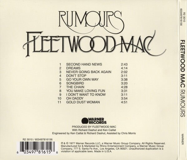 FLEETWOOD MAC – RUMOURS (1977) - CD 2025 REISSUE DIGISLEEVE AMBALAJINDA SIFIR