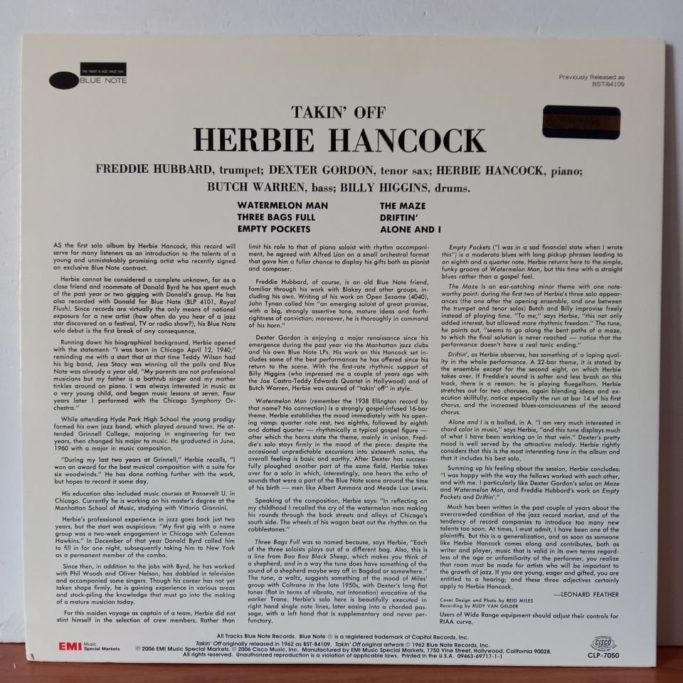 HERBIE HANCOCK – TAKIN' OFF (2006) - LP 2.EL PLAK