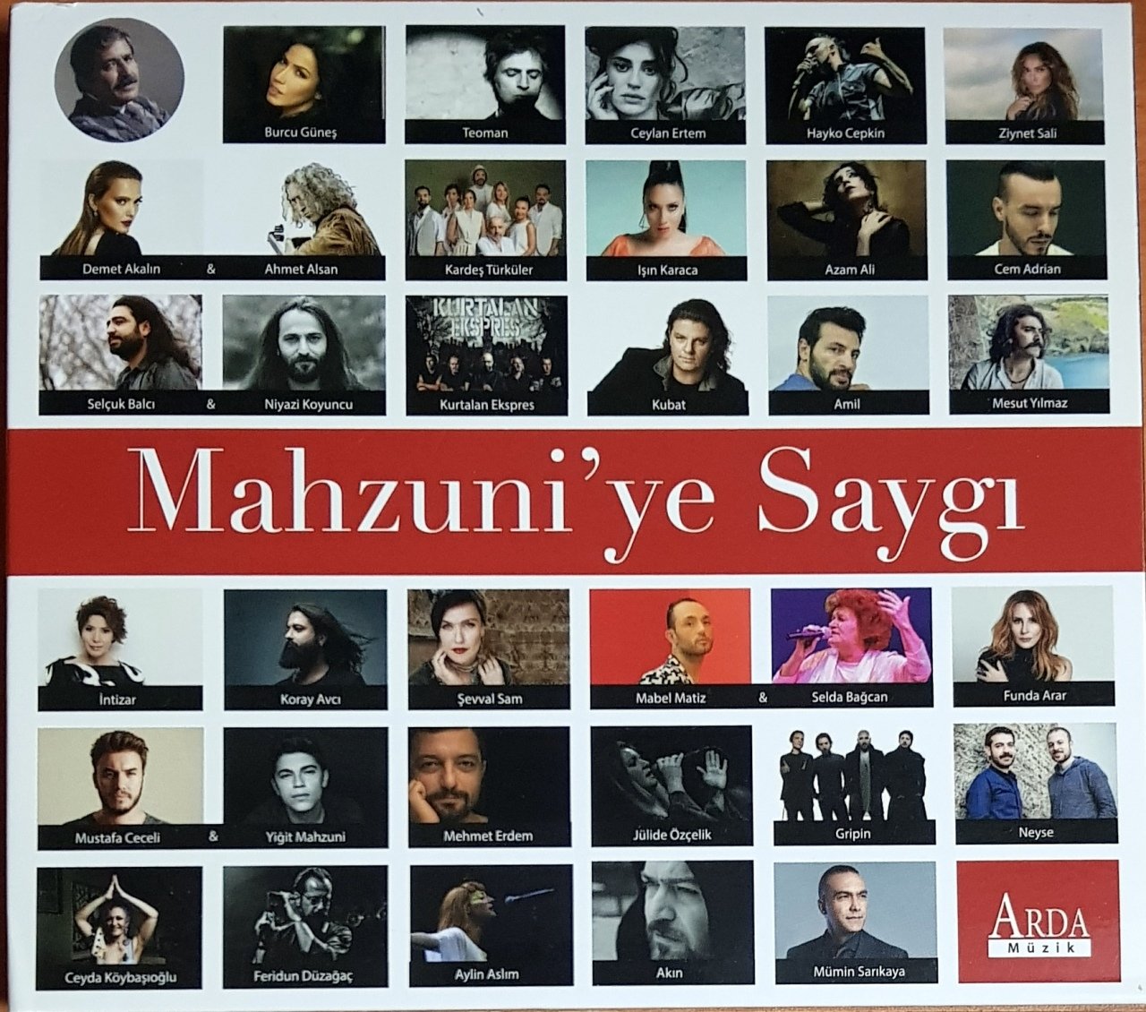 MAHZUNİ'YE SAYGI / BURCU GÜNEŞ, TEOMAN, HAYKO CEPKİN, CEM ADRIAN, KUBAT, AMİL, KORAY AVCI, FUNDA ARAR, NEYSE, AKIN (2017) ARDA MÜZİK 2CD 2.EL