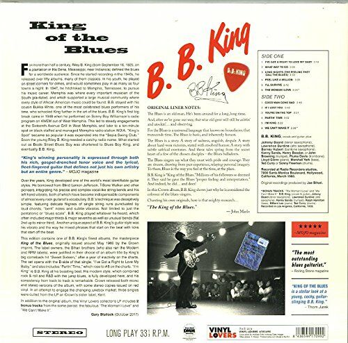 B.B. KING - KING OF THE BLUES (1960) - LP 180GR 2018 EDITION SIFIR PLAK