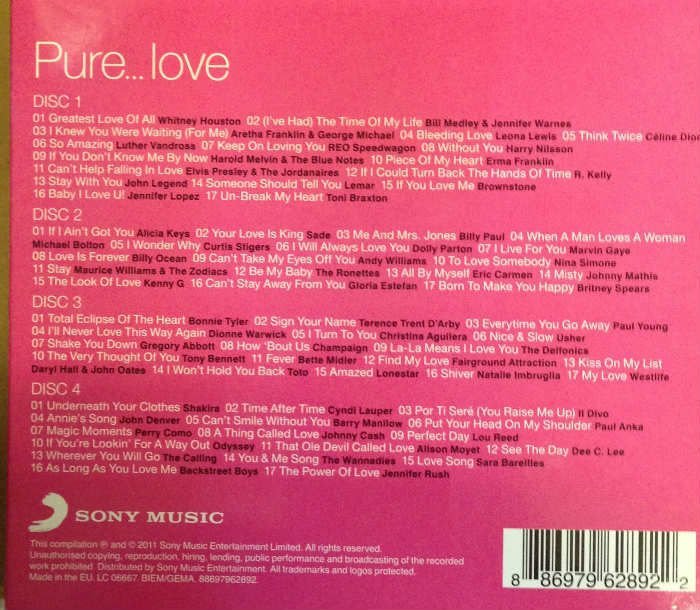 PURE LOVE KARIŞIK SLOW 4CD 2.EL