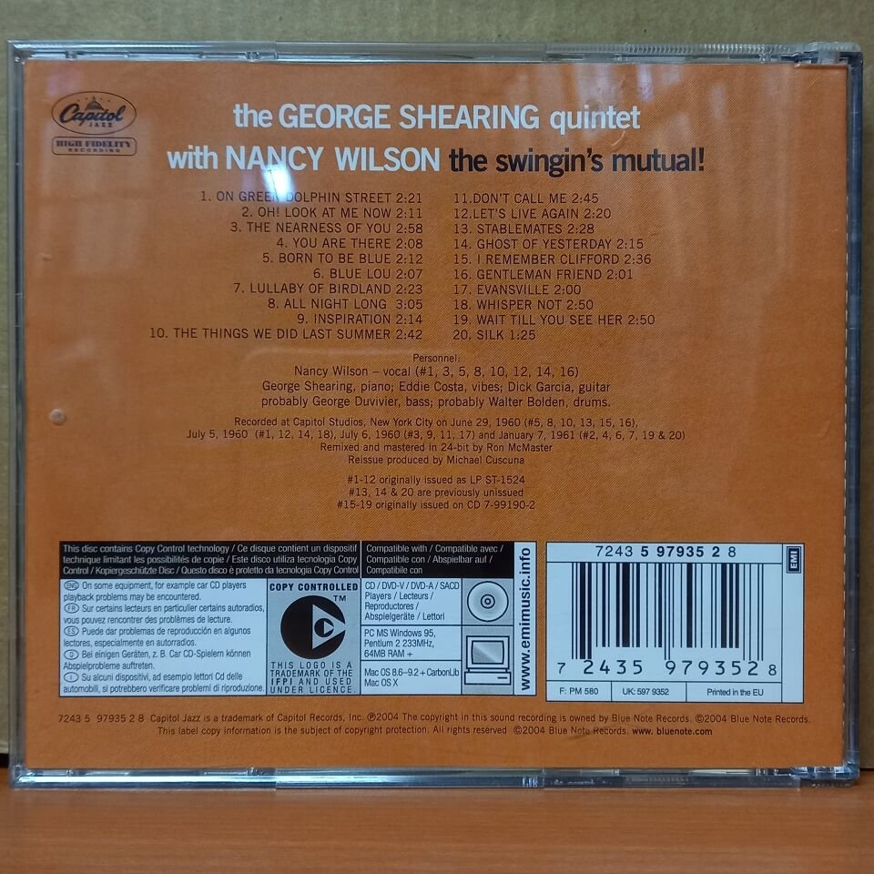 THE GEORGE SHEARING QUINTET WITH NANCY WILSON – THE SWINGIN'S MUTUAL! (2004) - CD 2.EL