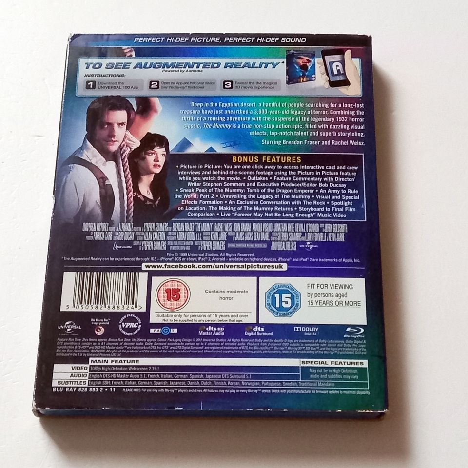 THE MUMMY - BRENDAN FRASER, RACHEL WEISZ - YÖN.: STEPHEN SOMMERS - BLU-RAY SLIPCOVER REGION B TÜRKÇE ALTYAZI YOKTUR 2.EL