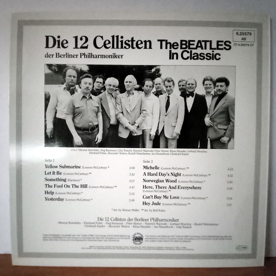 DIE 12 CELLISTEN DER BERLINER PHILHARMONIKER – THE BEATLES IN CLASSIC (1983) - LP 2.EL PLAK