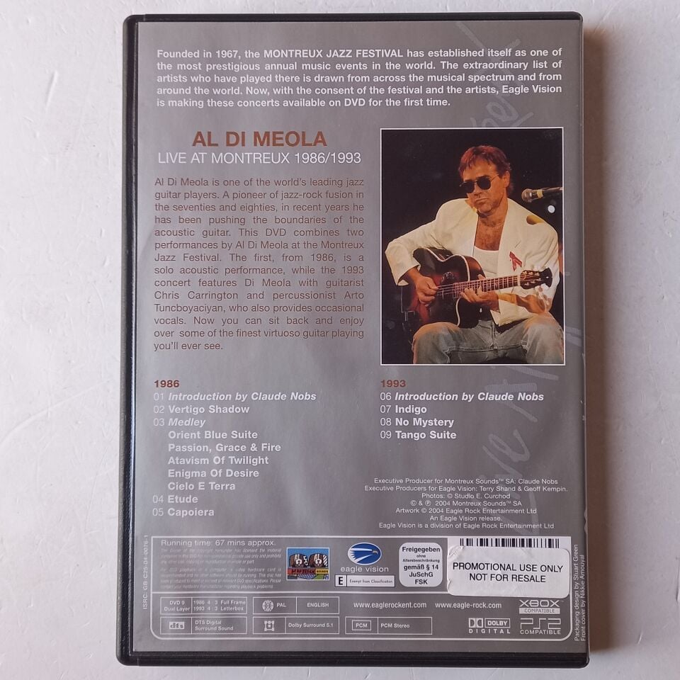 AL DI MEOLA – LIVE AT MONTREUX 1986/1993 (2004) - DVD 2.EL