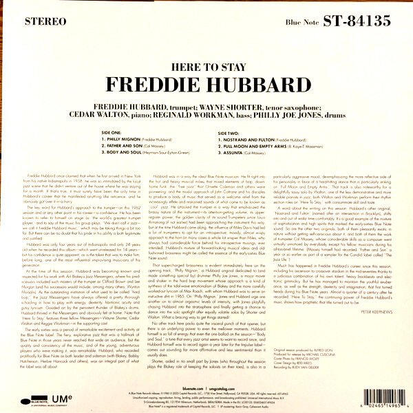 FREDDIE HUBBARD - HERE TO STAY (1985) - LP BLUE NOTE CLASSIC VINYL SERIES 180GR 2025 EDITION SIFIR PLAK